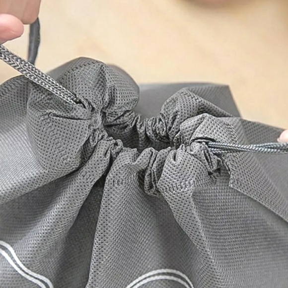 NEW 5-Pc Gray Shoe Travel Storage Bags - Picture 3 of 4